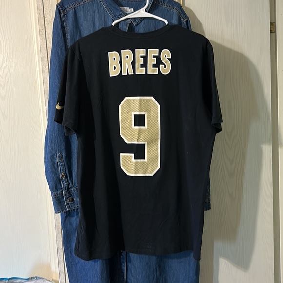NWOT Drew Brees NFL NEW ORLEANS SAINTS LOGO NIKE LARGE DRIFIT Men’s T-shirt - Picture 3 of 9